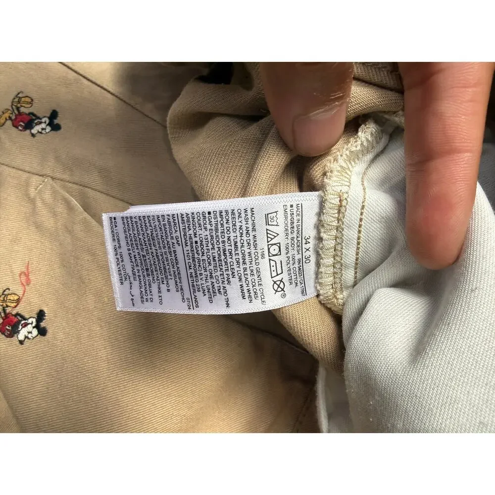 Gap × Disney Embroidered Baggy Khakis (34) (Pre-Owned)